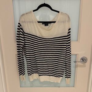 Ralph Lauren Navy and Cream Striped Top